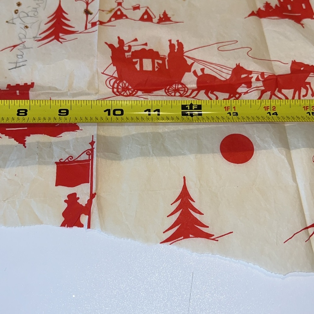 Antique 20’s? Gift paper Merry Christmas holiday tissue paper vintage - Picture 5 of 5